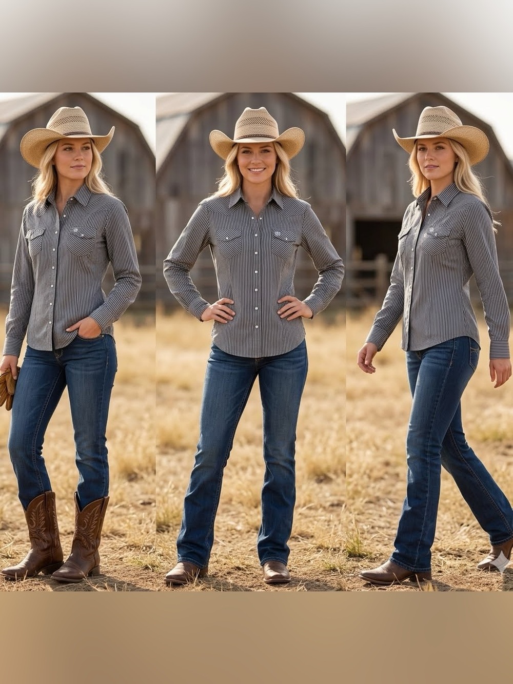 Cinch Navy Pinstripe Pearl Snap Western Shirt